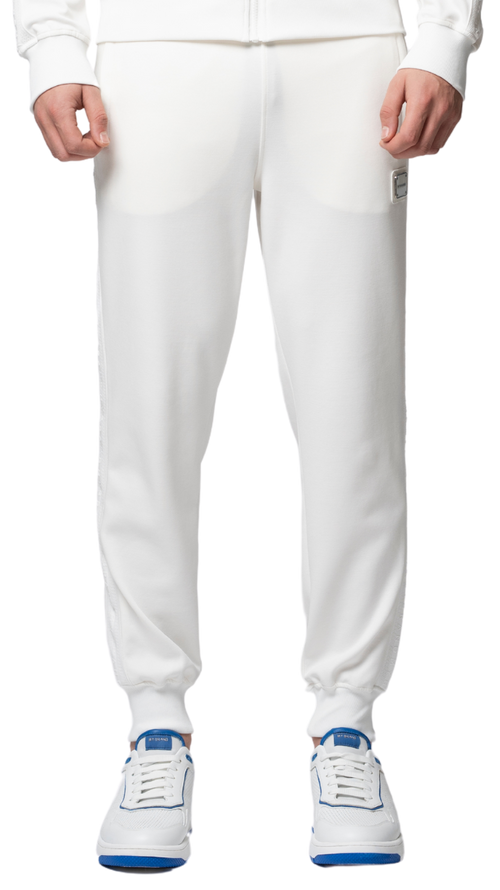 MB ESSENTIAL PIQUE WHITE TRACK PANTS | WHITE