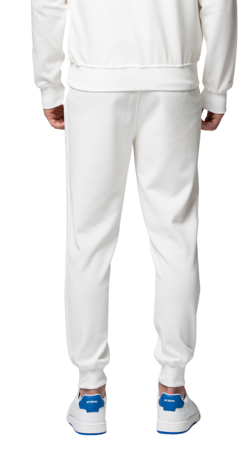 MB ESSENTIAL PIQUE WHITE TRACK PANTS | WHITE