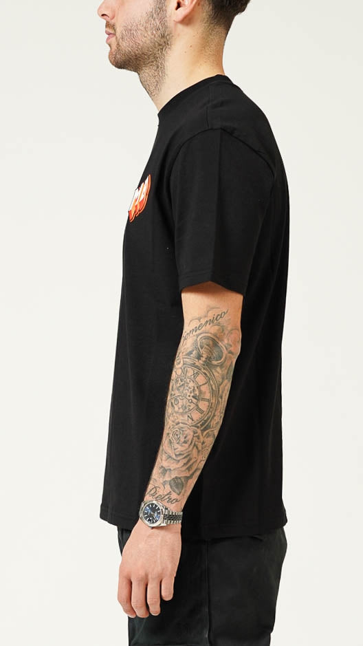 MY BRAND POPUP LOGO CHEST BLACK T-SHIRT | BLACK