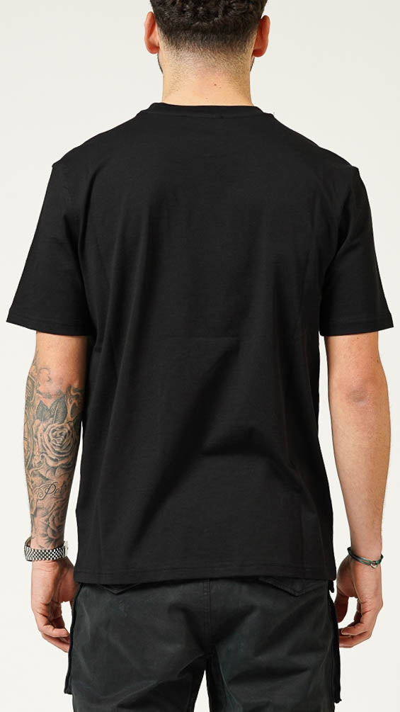 MY BRAND POPUP LOGO CHEST BLACK T-SHIRT | BLACK