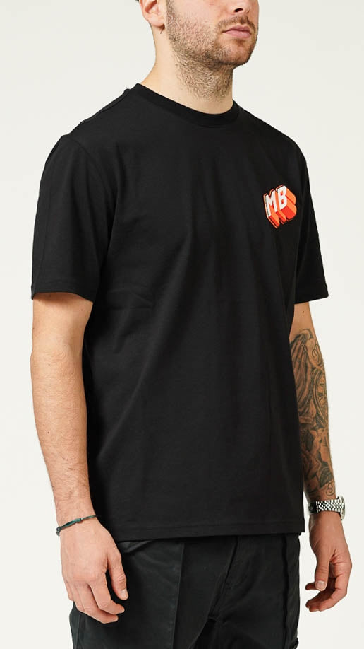 MY BRAND POPUP LOGO CHEST BLACK T-SHIRT | BLACK