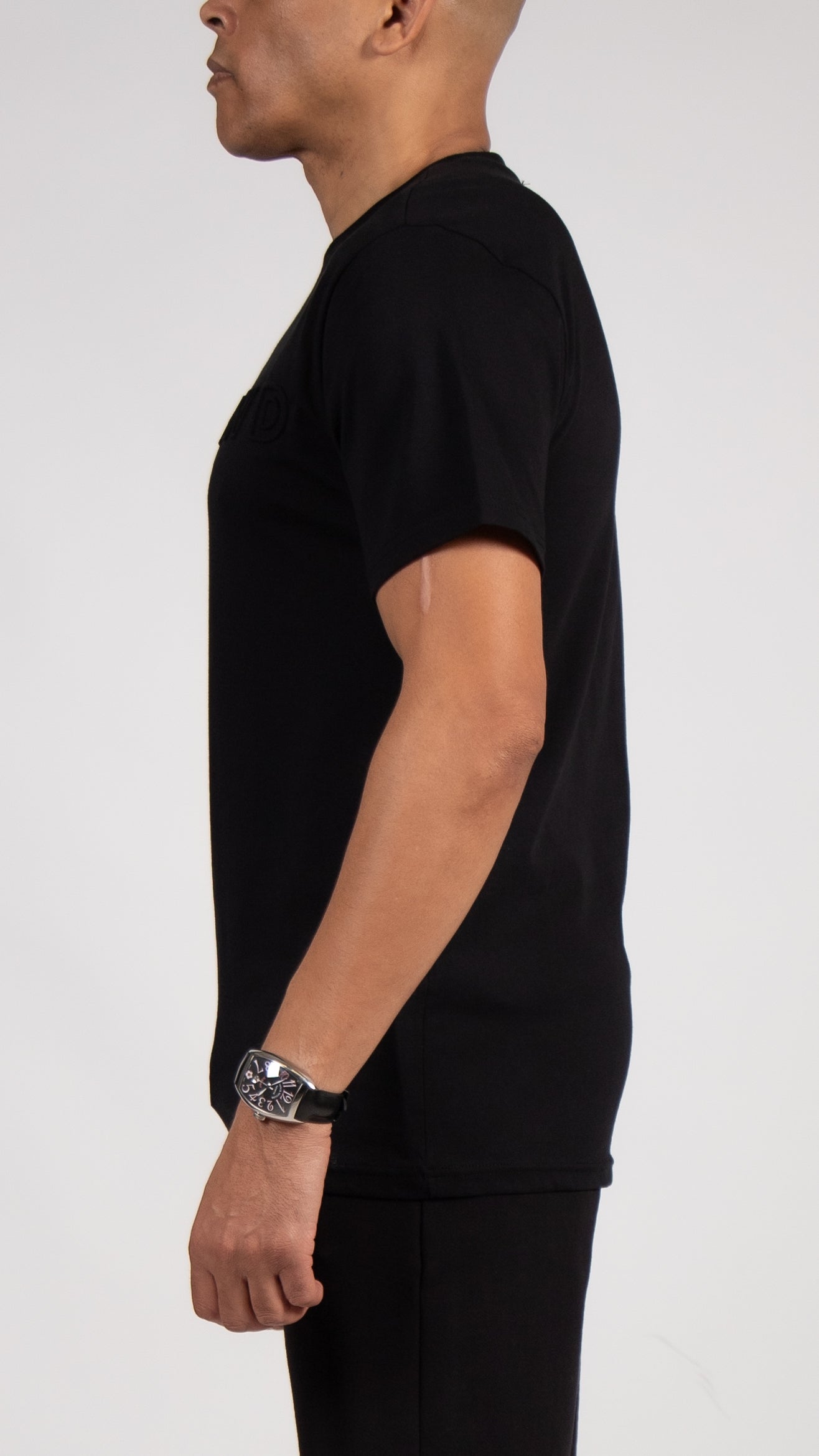 MYBRAND Embosed Statement Tee Black | BLACK