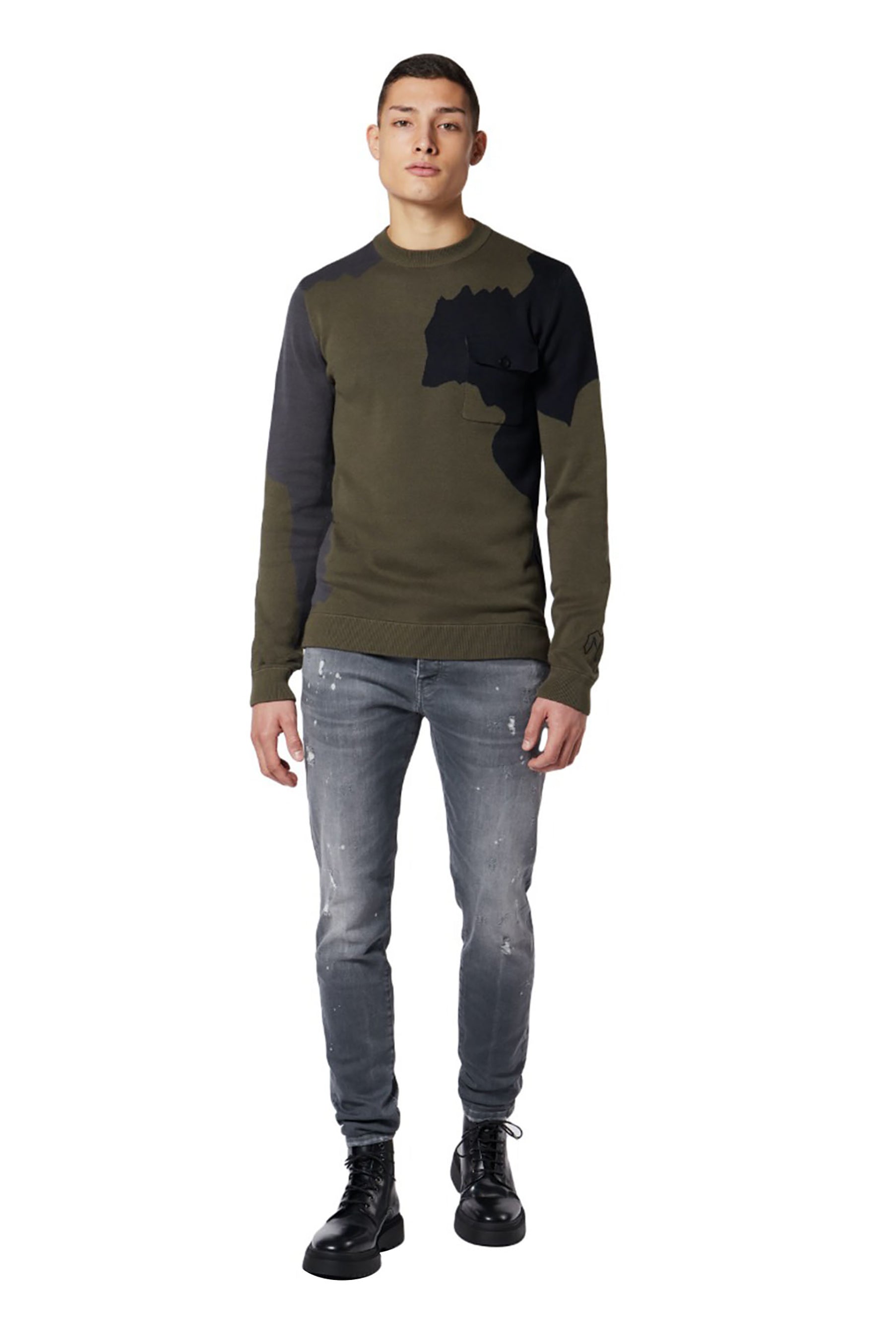 Abstract Camo Knitted Sweater