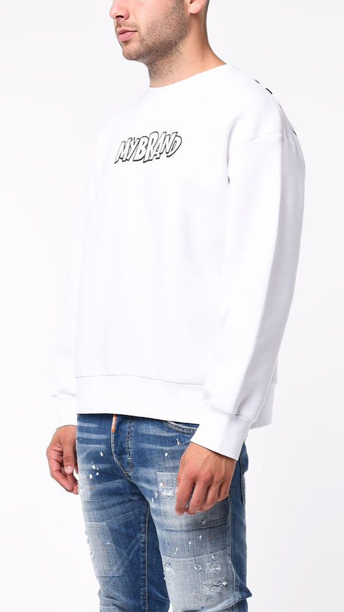 MY BRAND BIG LETTERS ALL OVER SWEATER | BLACK