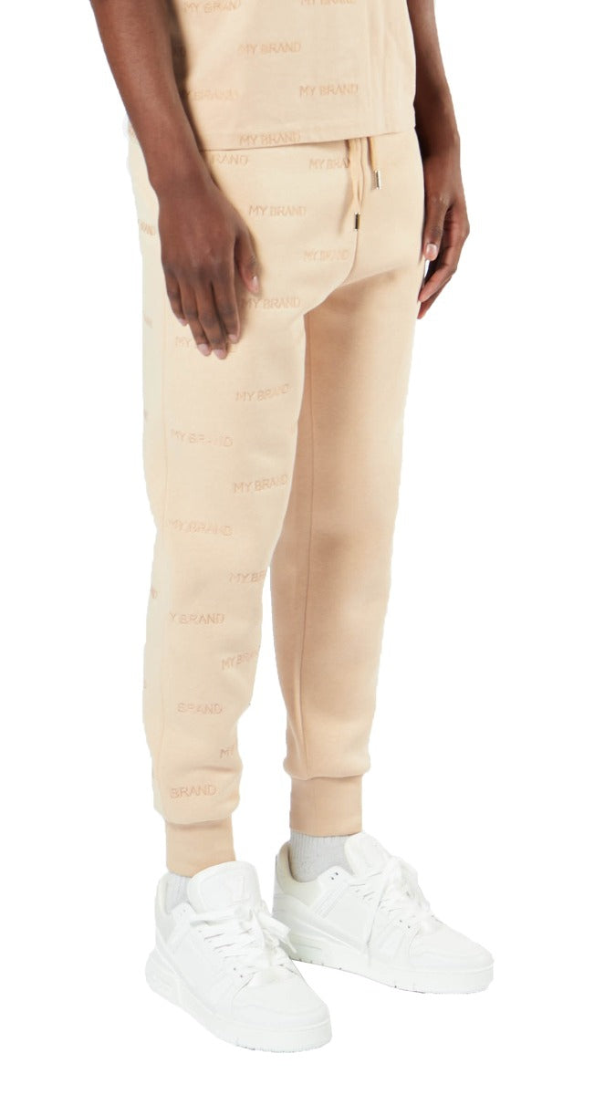 ALL OVER EMBROIDERY JOGGINGPANT | CAMEL