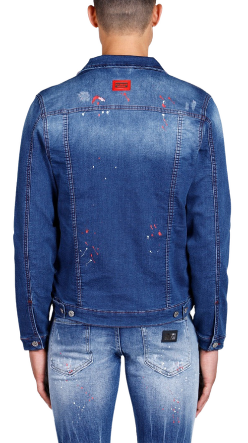 RED DESTROYED JEANS SHIRT | DENIM