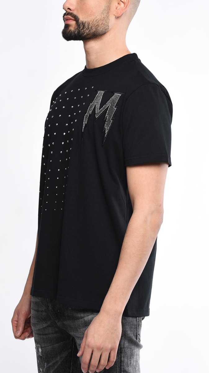 Black T Shirt With Silver