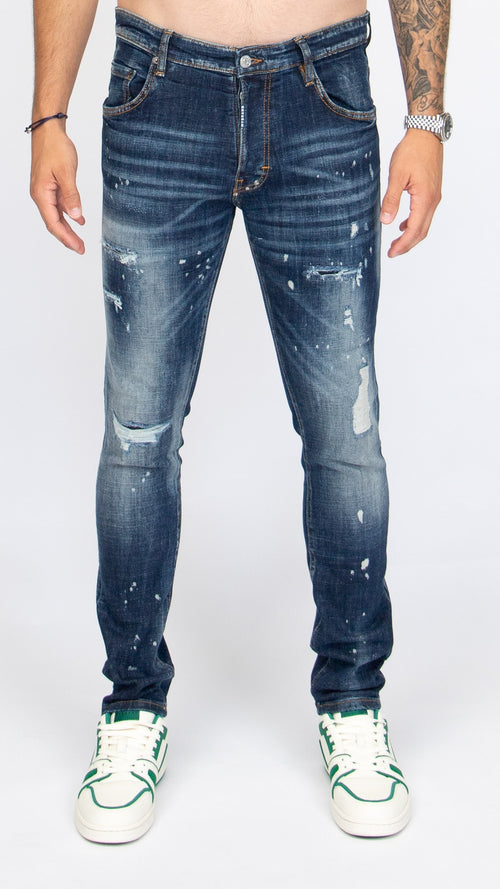 Vintage Indigo Torn Jeans | DENIM