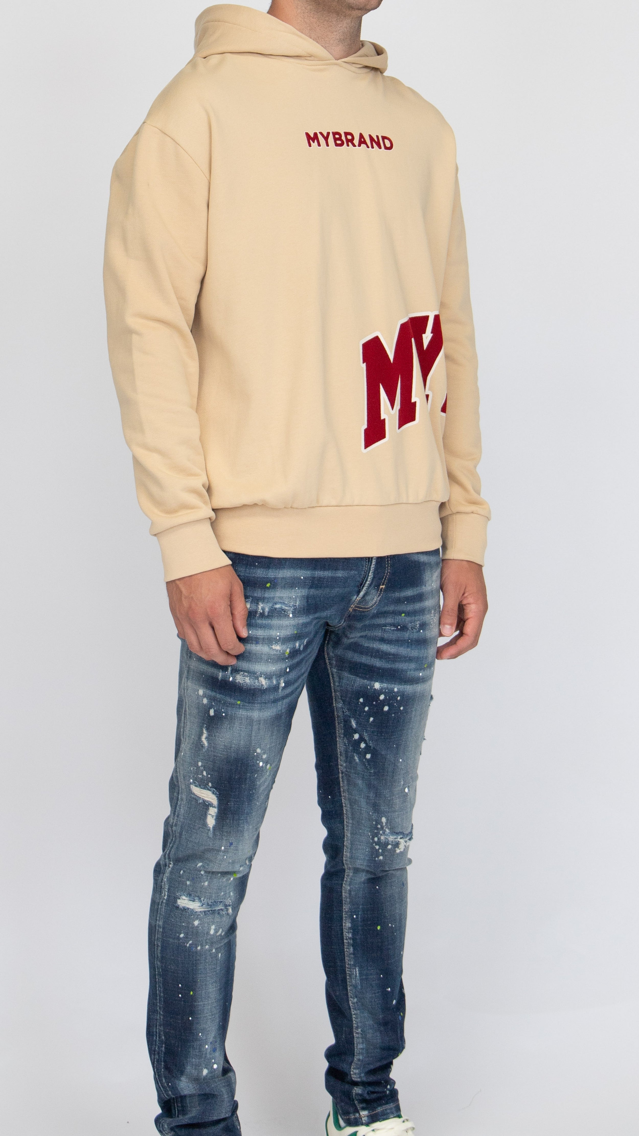 MYBRAND Bold Emblem Hoodie | OFF-WHITE