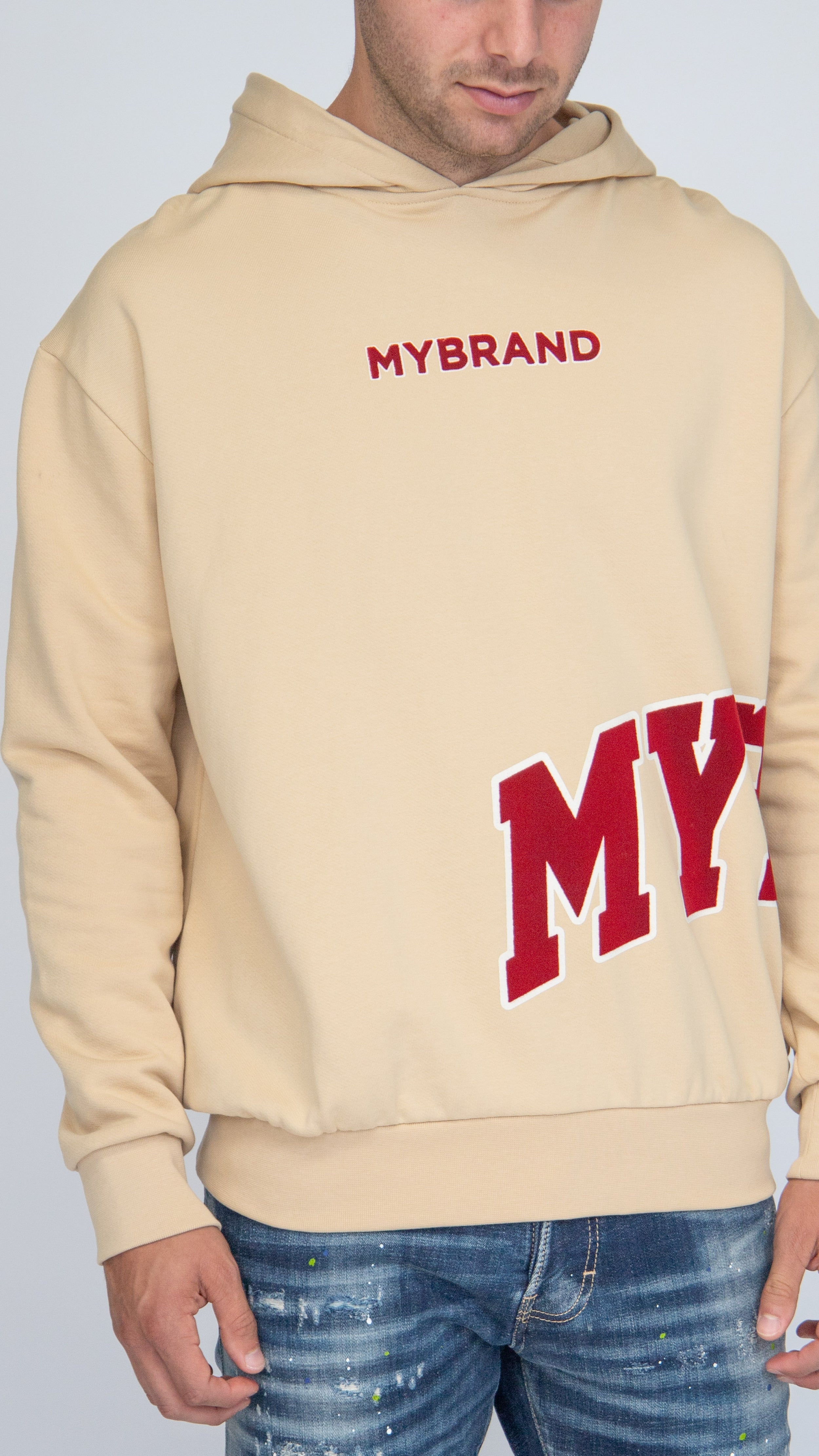 MYBRAND Bold Emblem Hoodie | OFF-WHITE