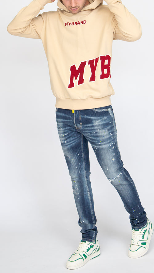 MYBRAND Bold Emblem Hoodie | OFF-WHITE