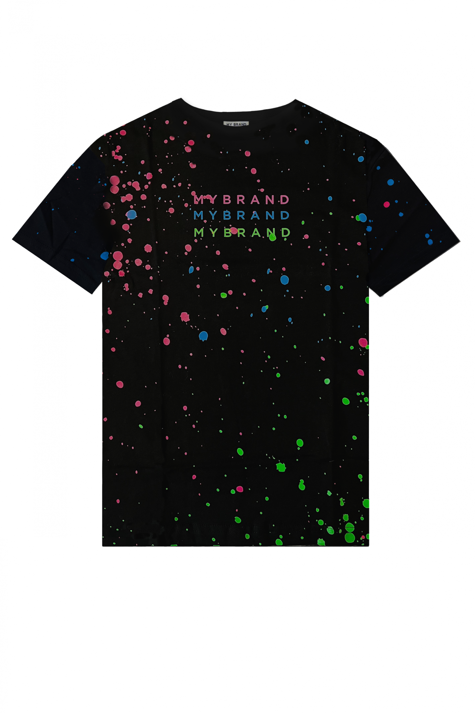 NEON PAINT CAPSULE T SHIRT | BLACK