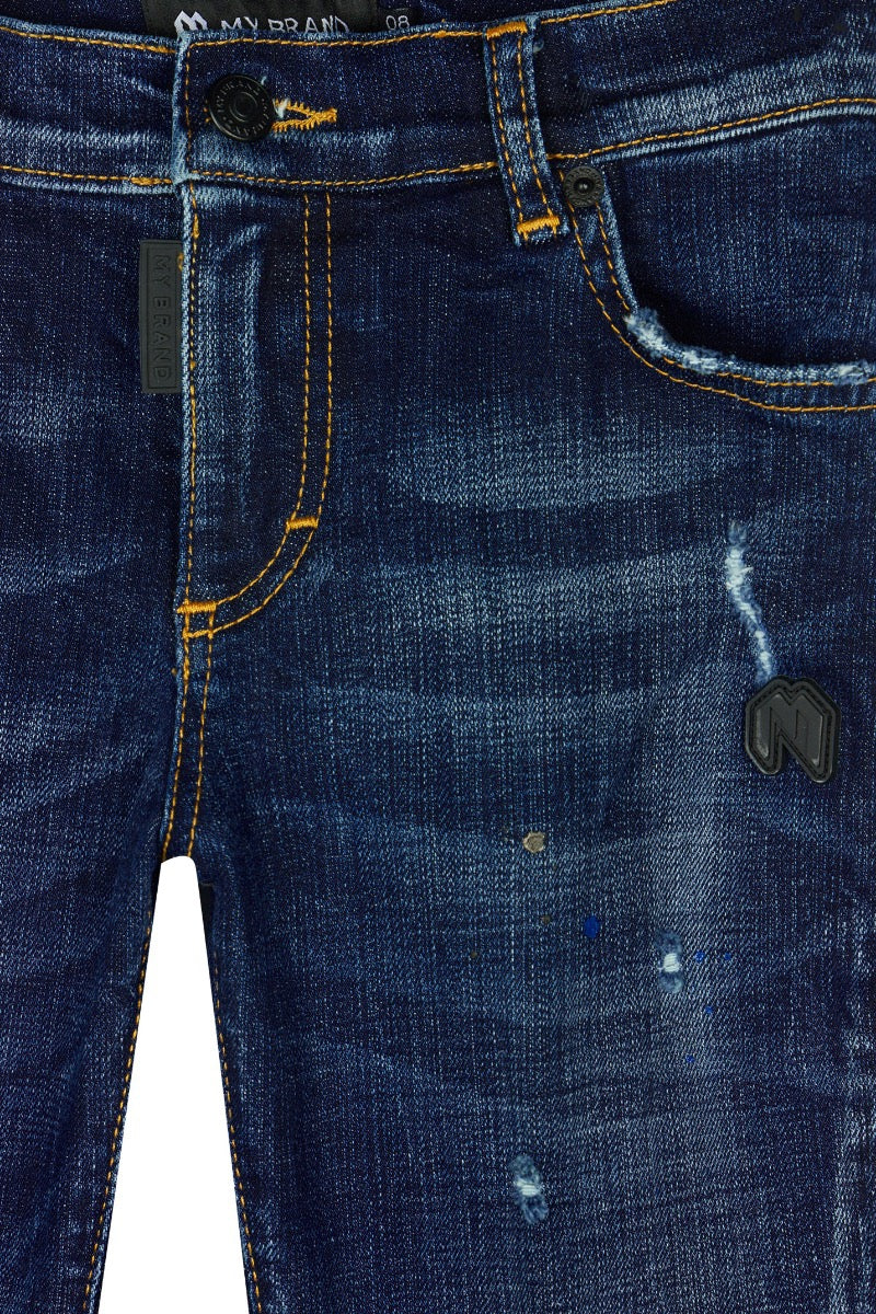 Black Blue Spots Denim Jeans | DENIM