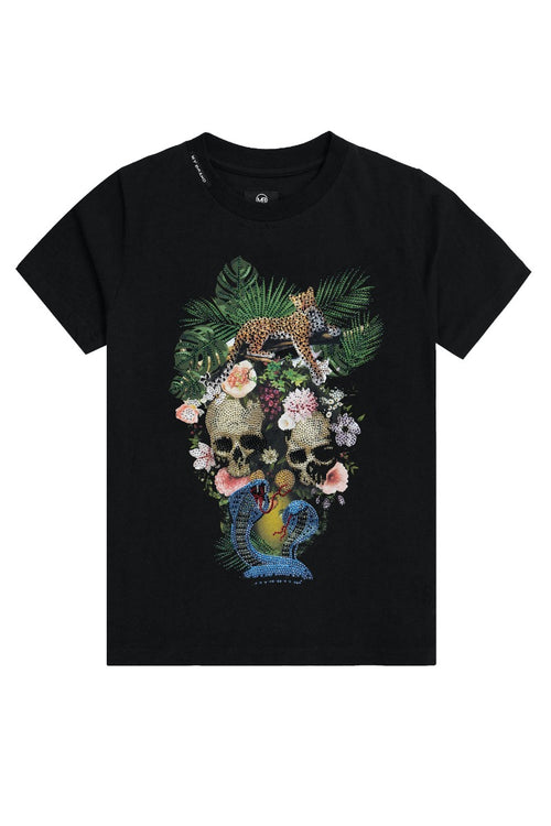 TROPICAL SKULL T-SHIRT | BLACK