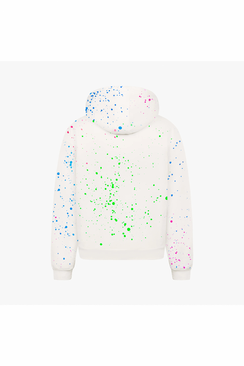 NEON PAINT CAPSULE HOODIE | WHITE