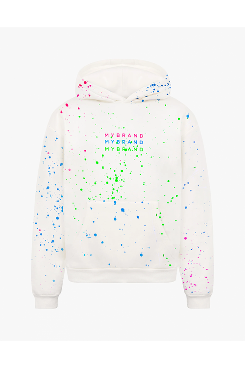 NEON PAINT CAPSULE HOODIE | WHITE