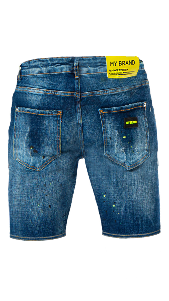 BLUE DISTRESSED SHORT NEO | DENIM