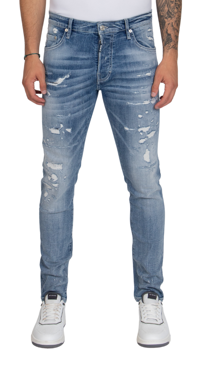 DISTRESSED JEANS NAVY Blue