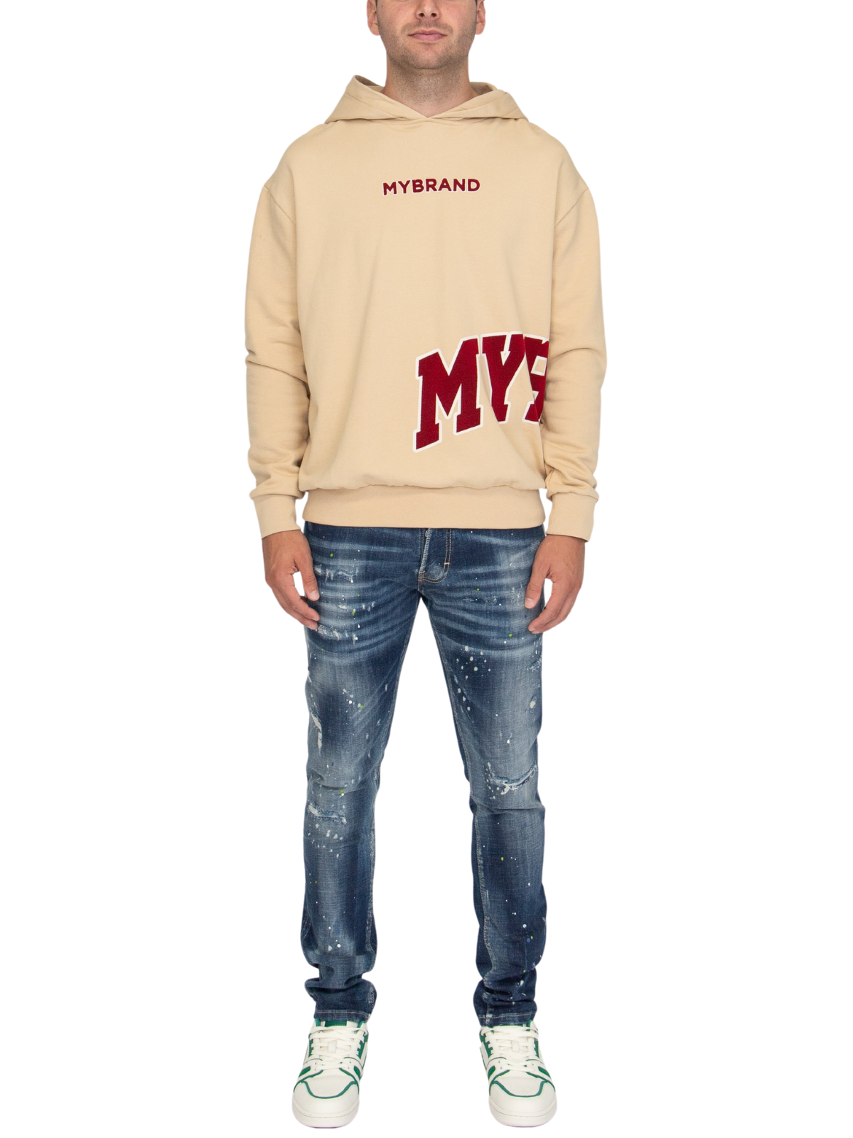 MYBRAND Bold Emblem Hoodie | OFF-WHITE