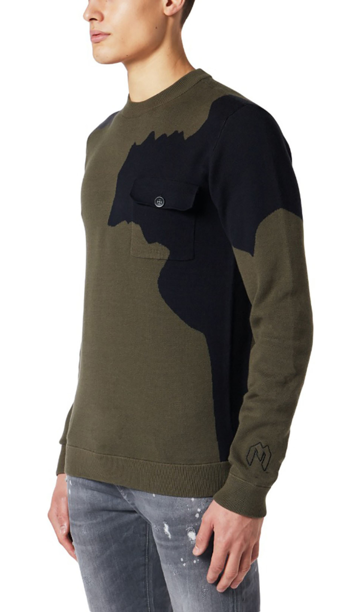Abstract Camo Knitted Sweater