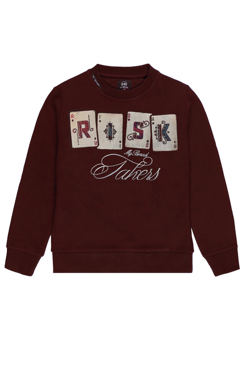 Risk Playercard Sweater Navy | BURGUNDY