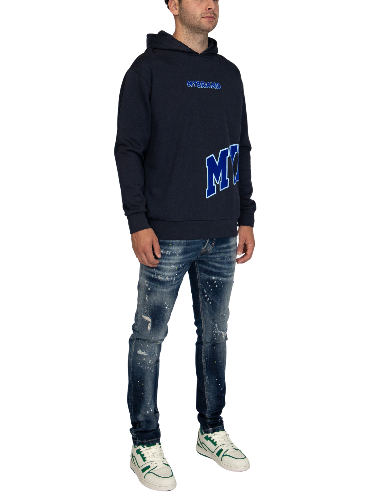 MYBRAND Bold Emblem Hoodie | NAVY