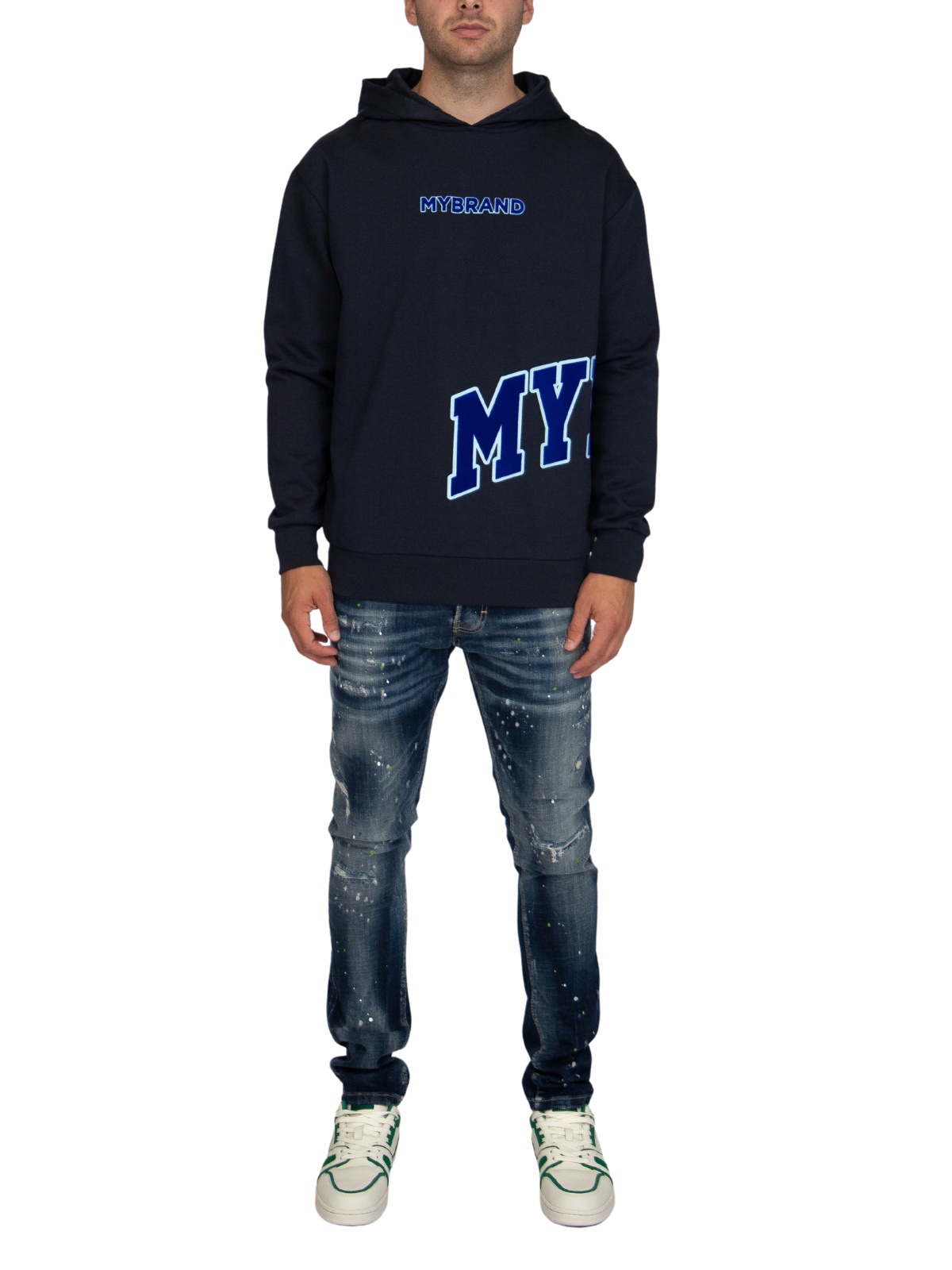 MYBRAND Bold Emblem Hoodie | NAVY