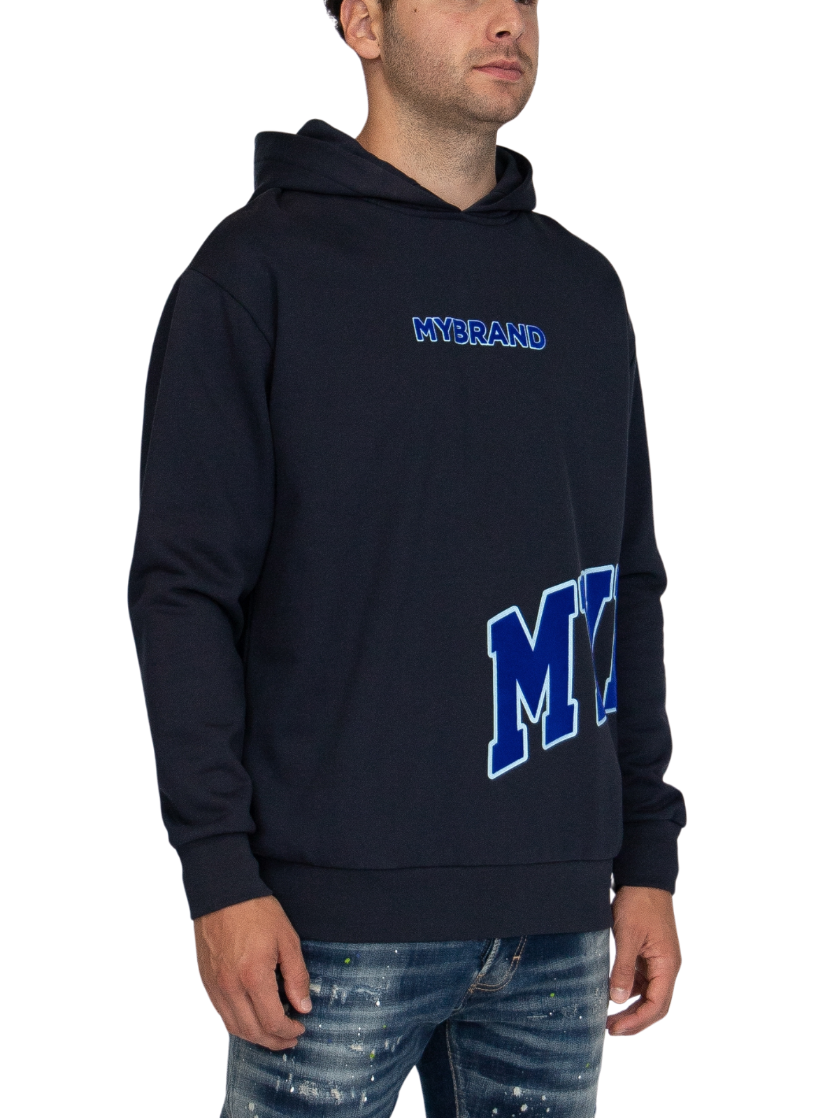 MYBRAND Bold Emblem Hoodie | NAVY