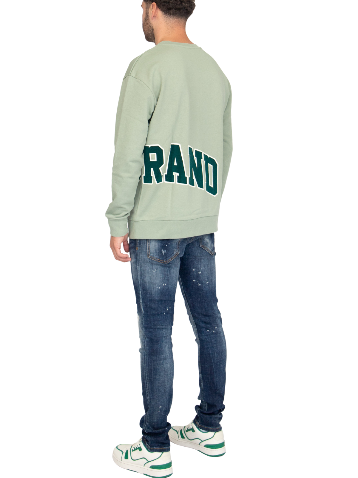 MYBRAND Bold Emblem sweater | LIGHT GREEN