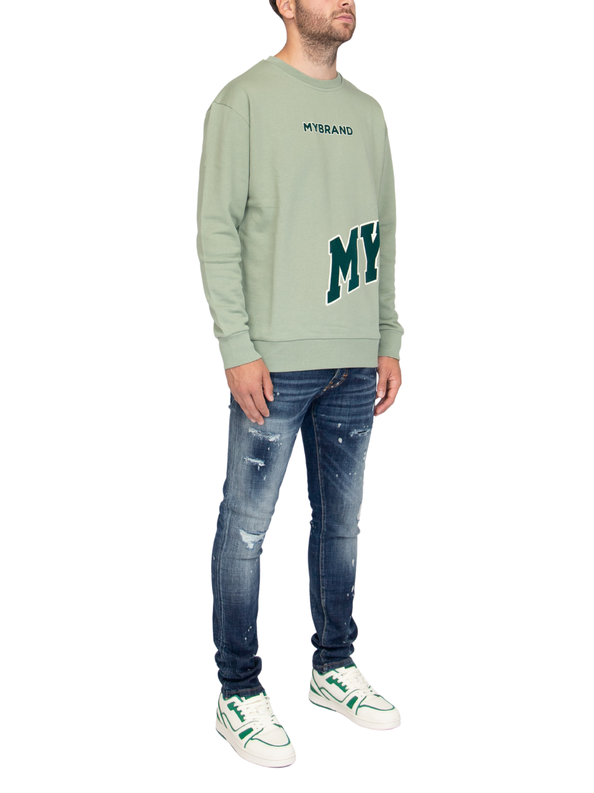 MYBRAND Bold Emblem sweater | LIGHT GREEN