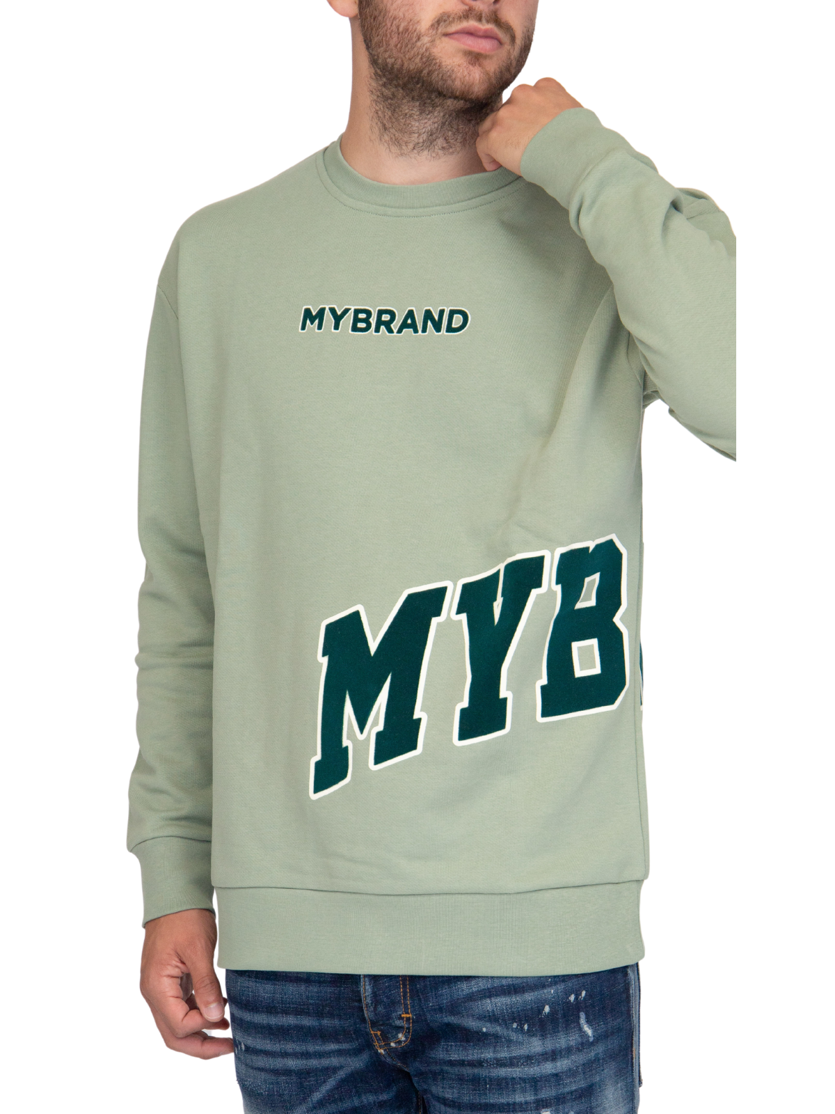 MYBRAND Bold Emblem sweater | LIGHT GREEN