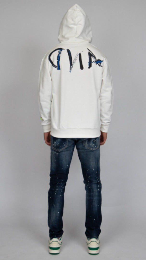 MYBRAND Signature Scribble Hoodie Off-white | OFF-WHITE