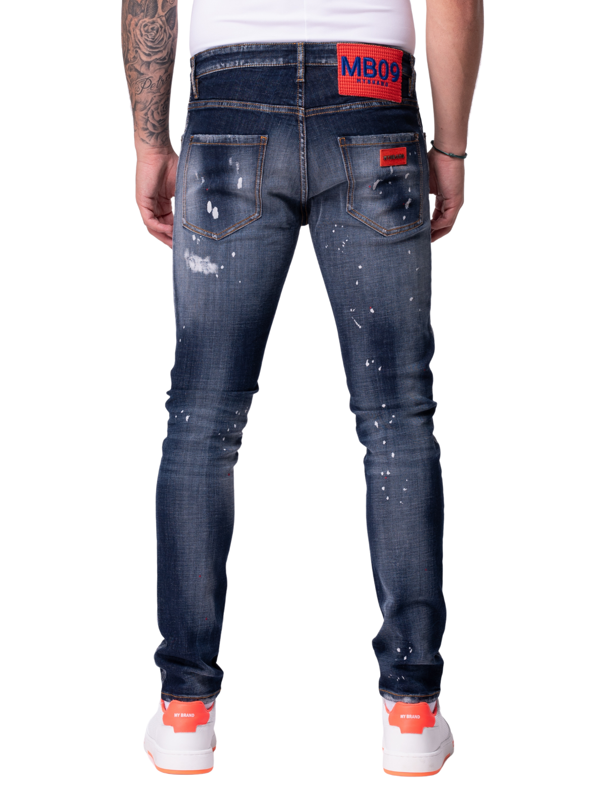 EMBROIDED RED MB09 | DENIM