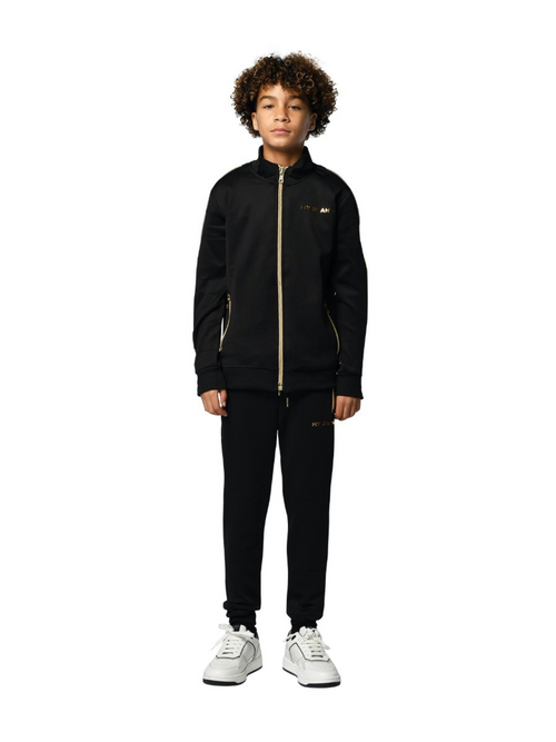 Gold Zipper Tracksuit Jacket | BLACK