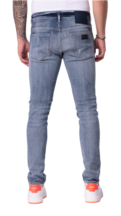 PLAIN DISTRESSES JEANS, CODE NAVY BLUE | DENIM