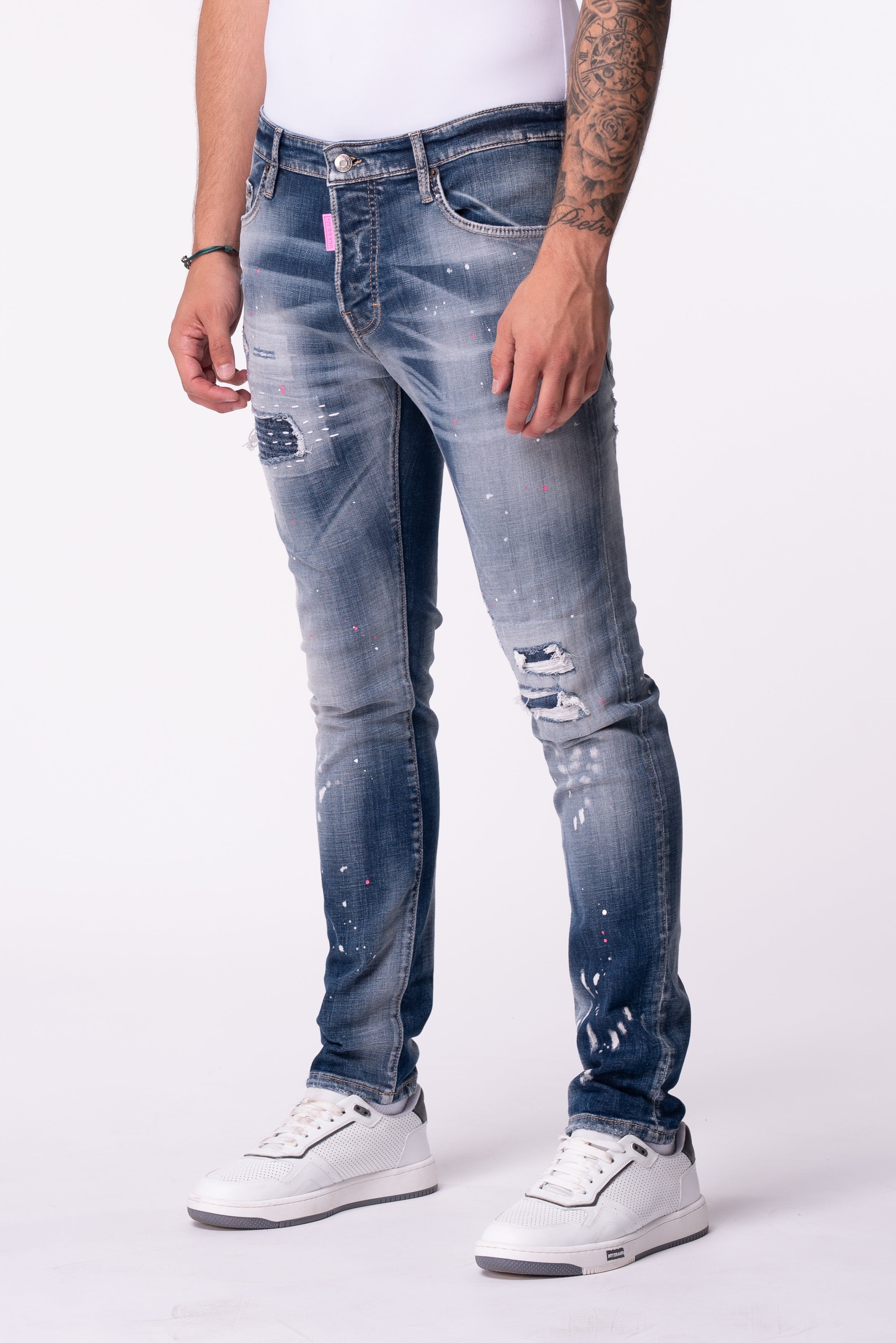 EMBROIDED PINK MB09 | DENIM