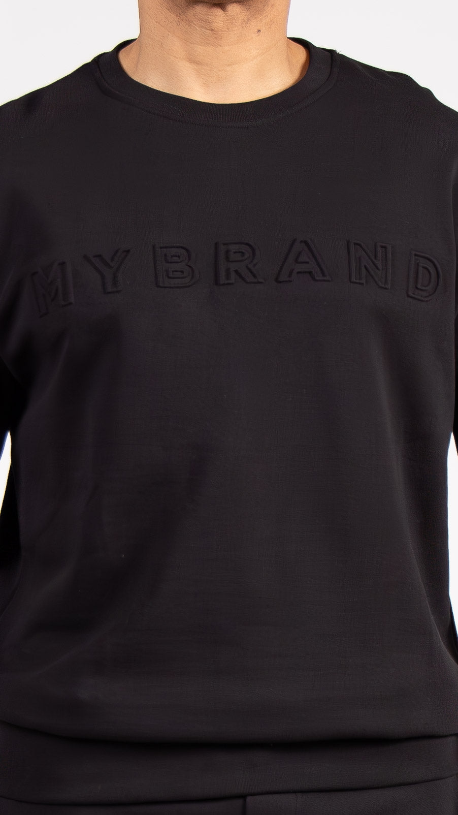 MYBRAND Embosed Statement Sweater Black | BLACK