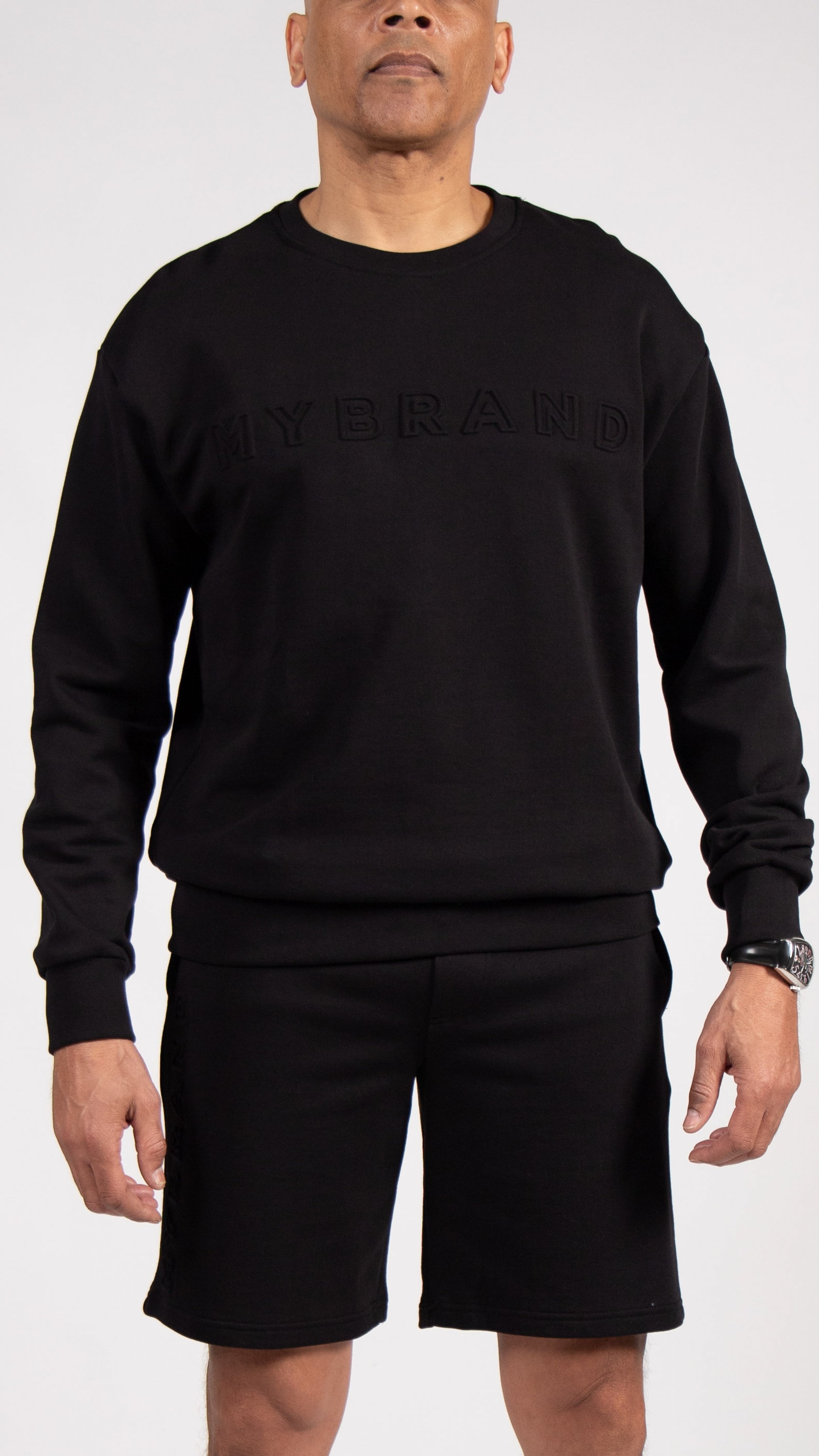 MYBRAND Embosed Statement Sweater Black | BLACK