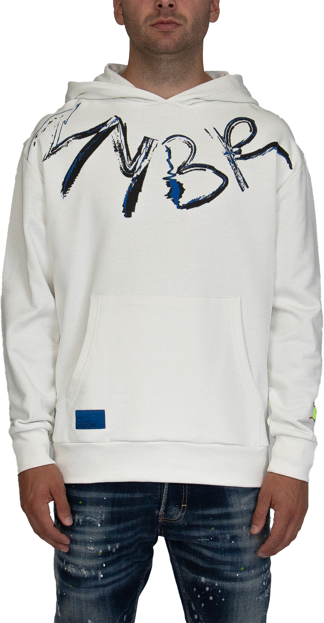 MYBRAND Signature Scribble Hoodie Off-white | OFF-WHITE