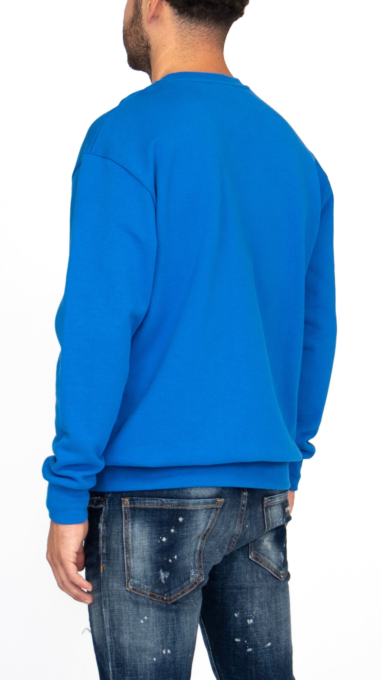 MYBRAND Embosed Statement Sweater | BLUE