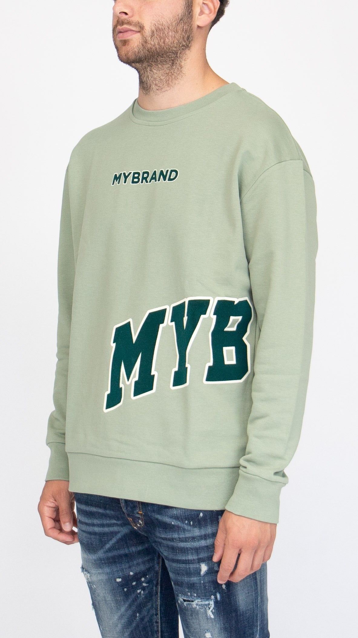 MYBRAND Bold Emblem sweater | LIGHT GREEN