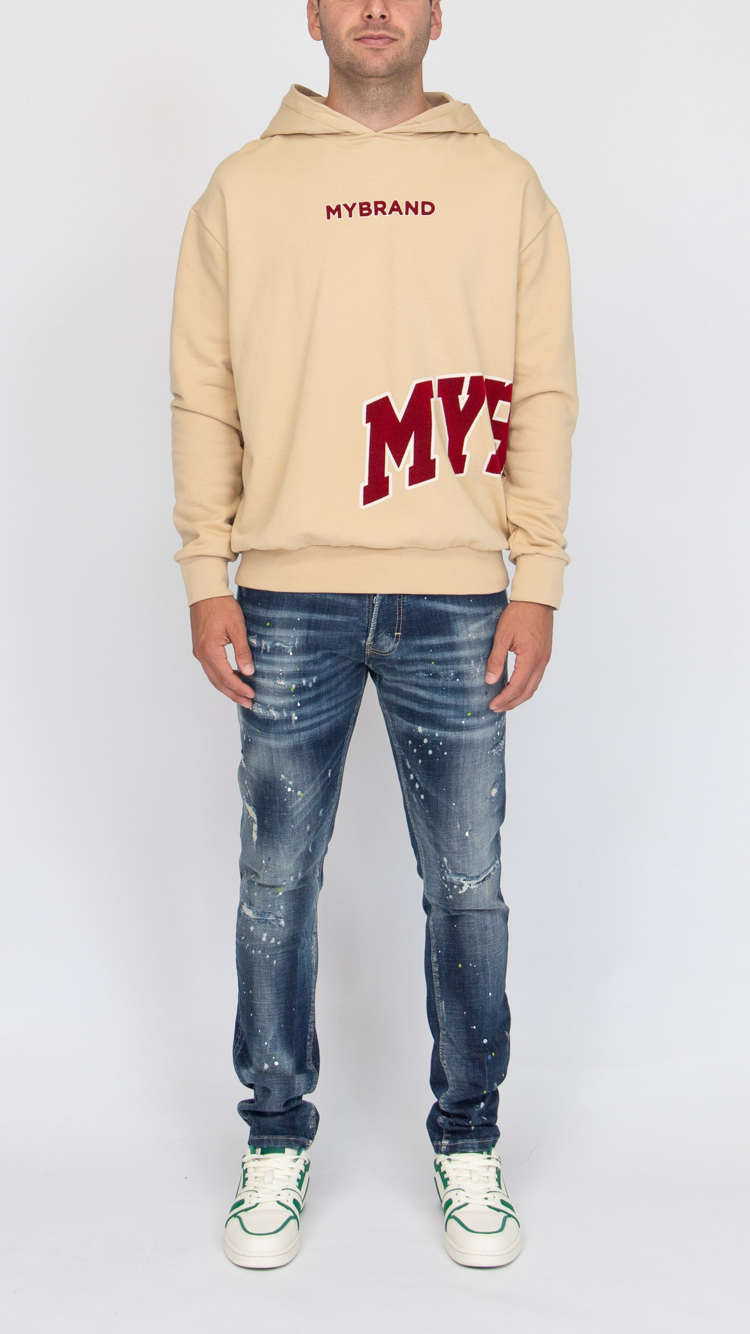 MYBRAND Bold Emblem Hoodie | OFF-WHITE