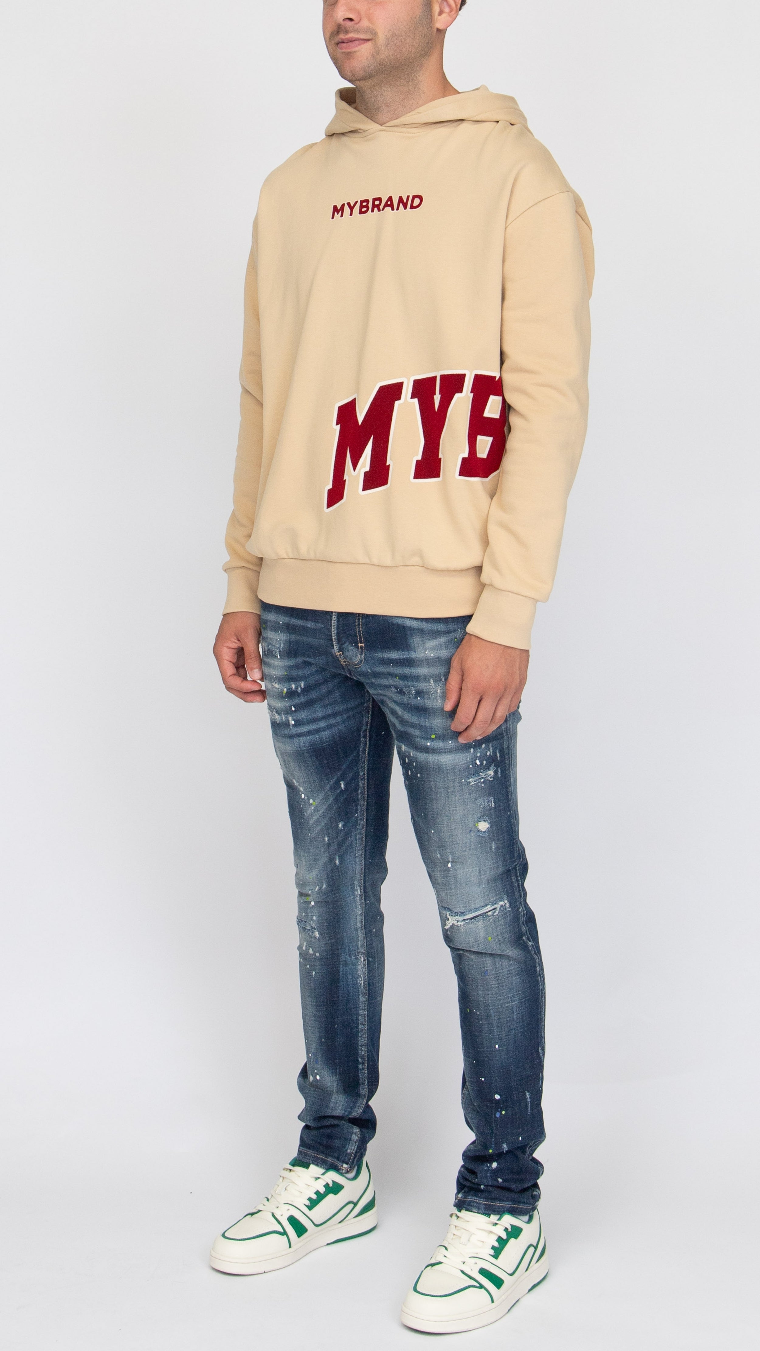 MYBRAND Bold Emblem Hoodie | OFF-WHITE