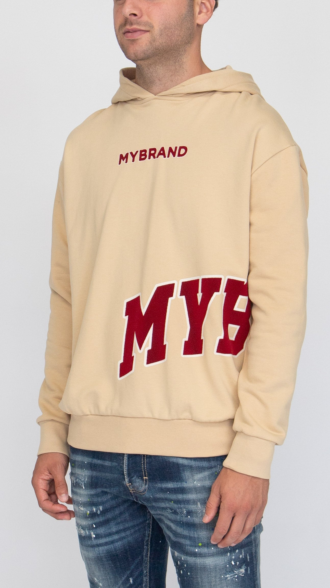 MYBRAND Bold Emblem Hoodie | OFF-WHITE