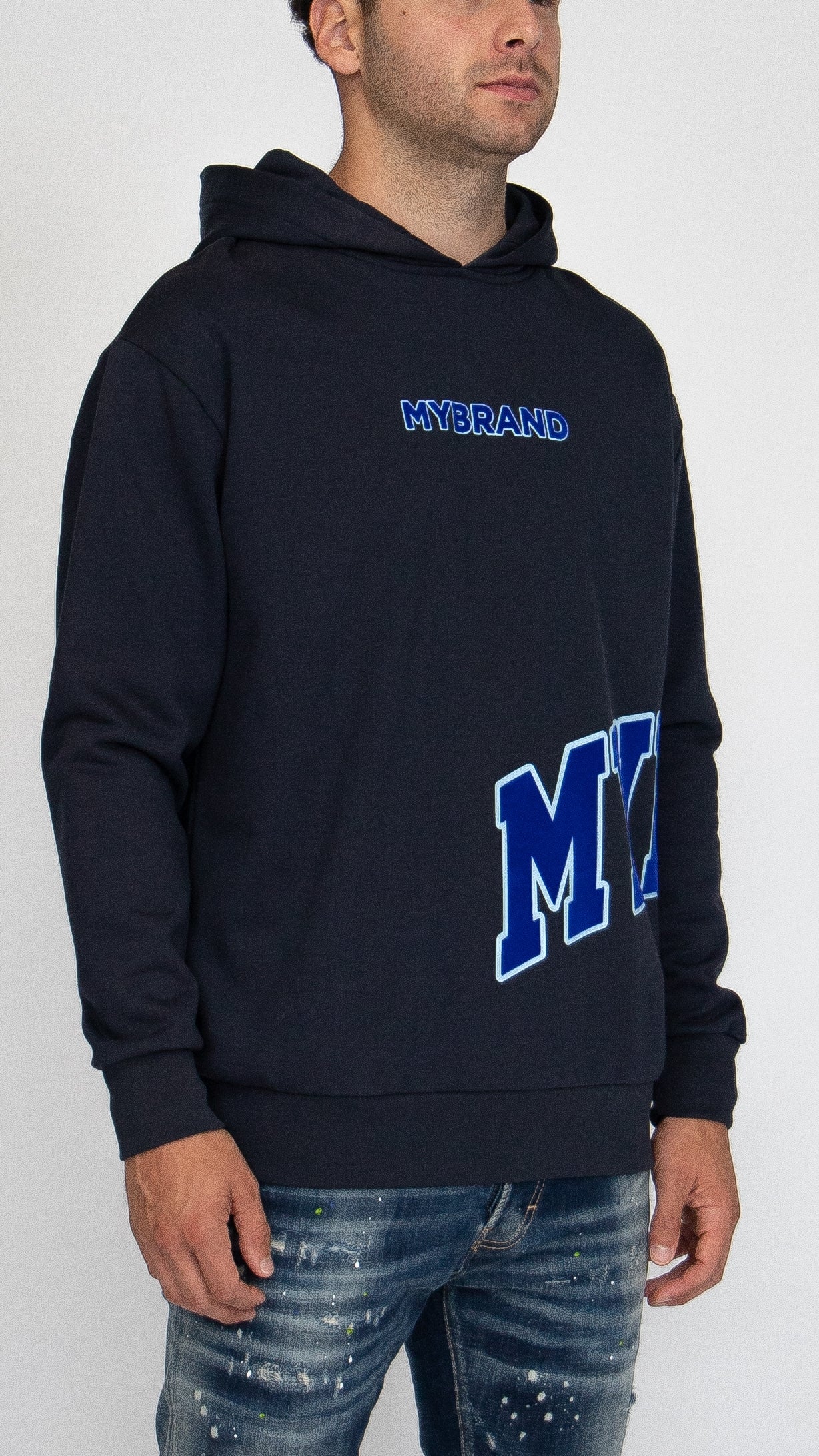 MYBRAND Bold Emblem Hoodie | NAVY