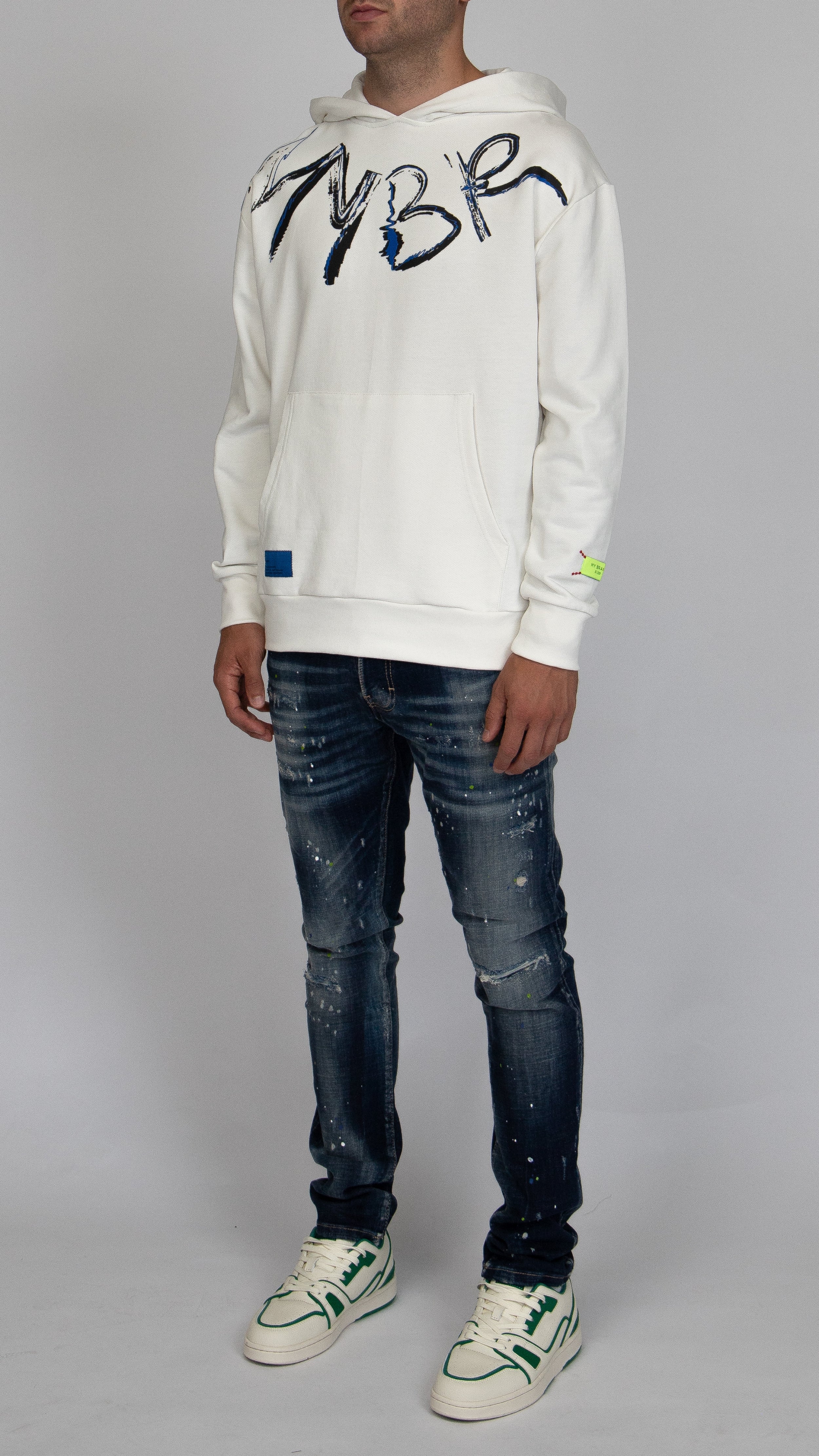 MYBRAND Signature Scribble Hoodie Off-white | OFF-WHITE