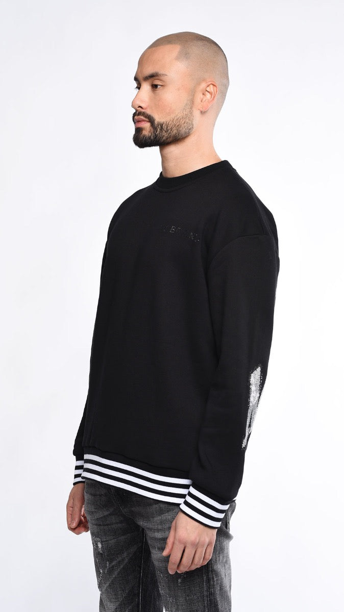 Black Crewneck With Colle